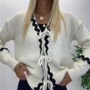 cardigan chiusura con fiocchi e applicazioni wave